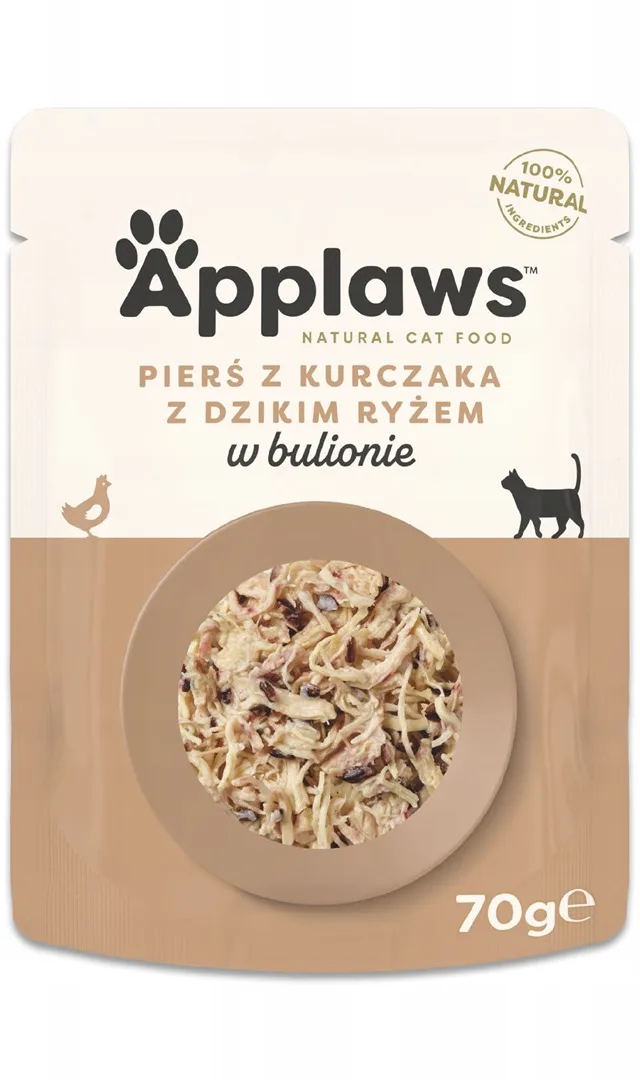 APPLAWS Chicken Breast With Wild Rice In Broth - Wet Cat Food - 70g