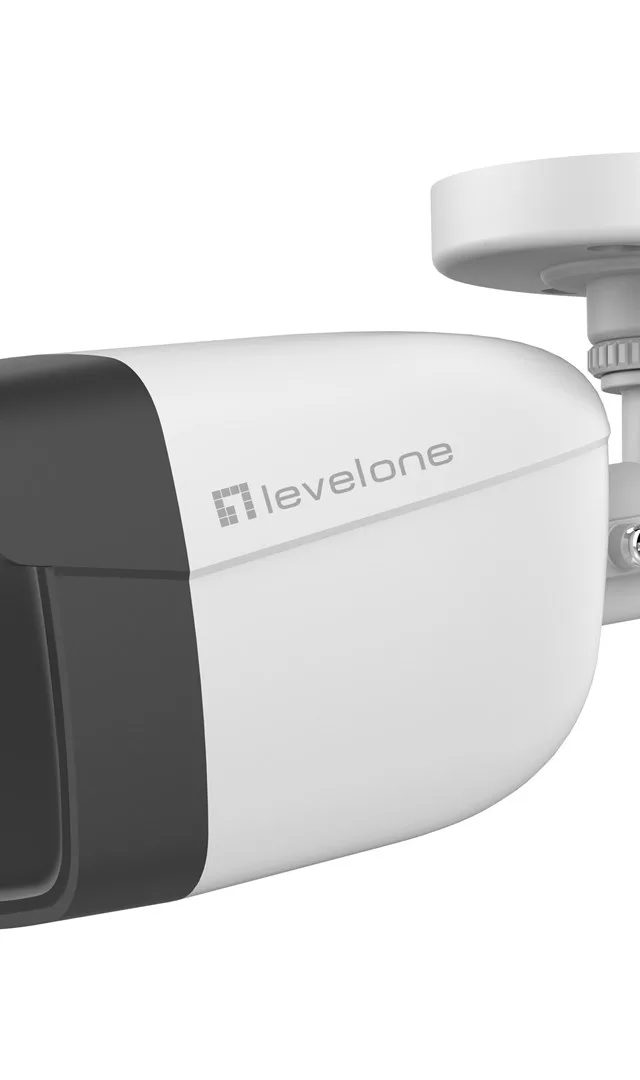 LevelOne GEMINI Fixed IP Network Camera, 2-Megapixel, H.265, 802.3af PoE, IR LEDs, Indoor/Outdoor