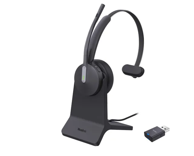 Yealink WH64 Hybrid Mono with Charging Stand Headset Wireless Head-band Office/Call center Micro-USB Bluetooth Black