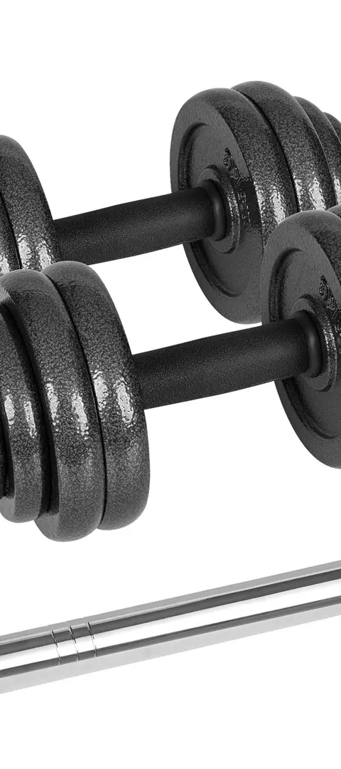 REBEL ACTIVE Adjustable Dumbbells In A Case 30 Kg With A Bar