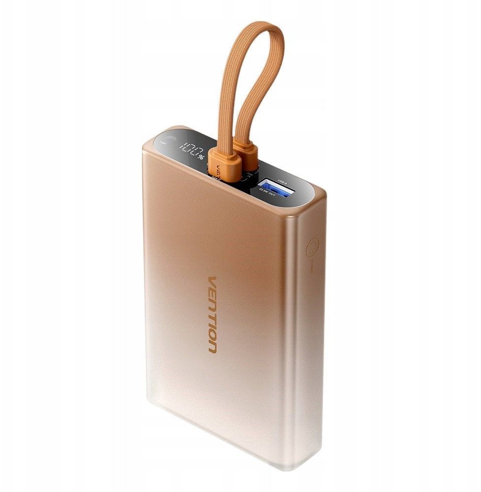 Vention 10000mAh Power Bank With LED Display USB-C Lightning USB-A 22.5W (Copper)