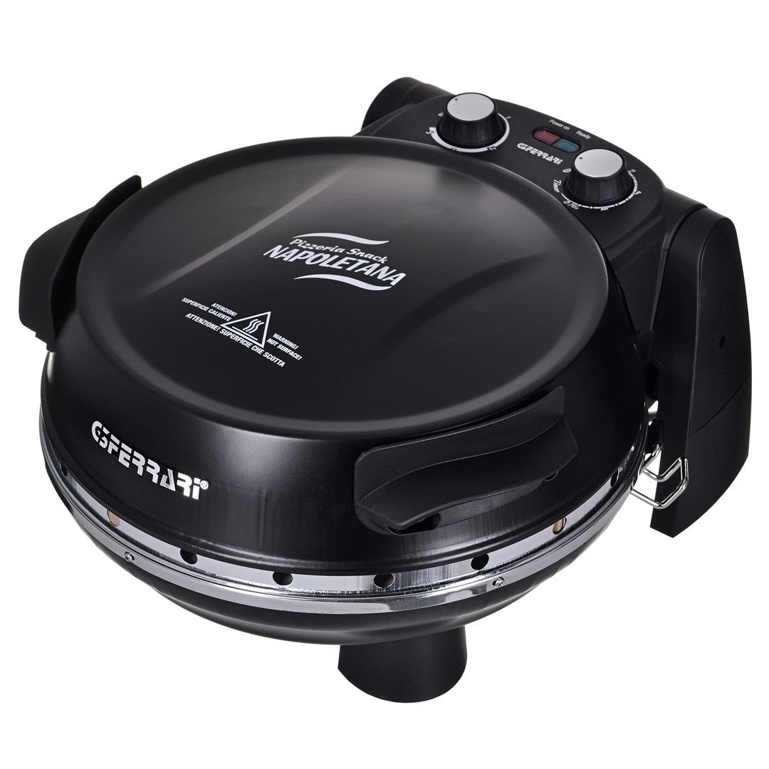 G3Ferrari Pizzaofen Napoletana (Schwarz, 1.200 Watt, Fr Pizza 31cm, 2 Steine)