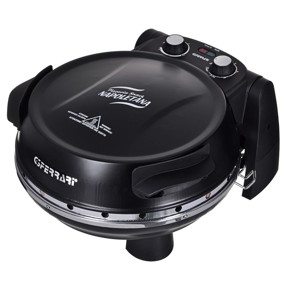 G3Ferrari Pizzaofen Napoletana (Schwarz, 1.200 Watt, Fr Pizza 31cm, 2 Steine)