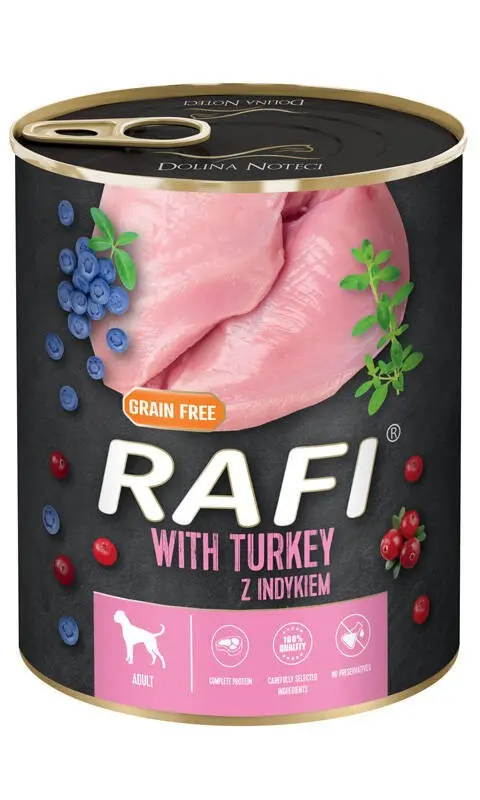 Dolina Noteci Rafi Dog Wet Food With Turkey Blueberries And Cranberries - 800g