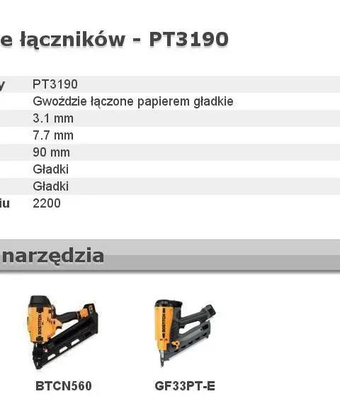 BOSTITCH GWOŹDZIE PT 33 90mm 2.2M