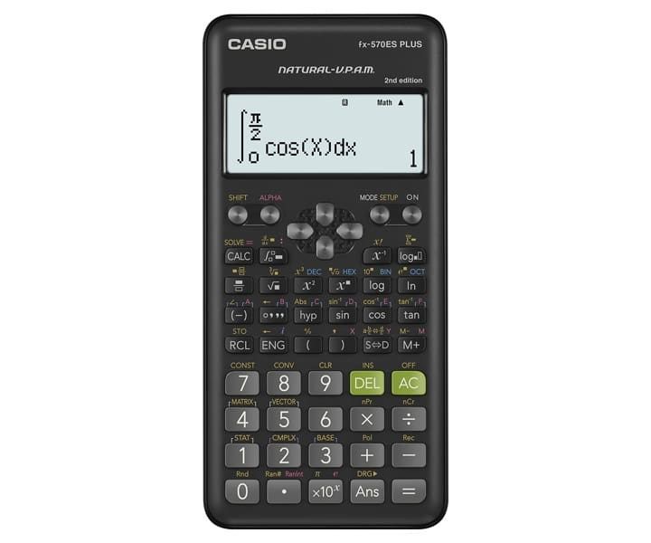 CASIO CALCULATOR SCIENTIFIC FX-570ESPLUS-2-B 417 FUNCTIONS 77X162MM BLACK