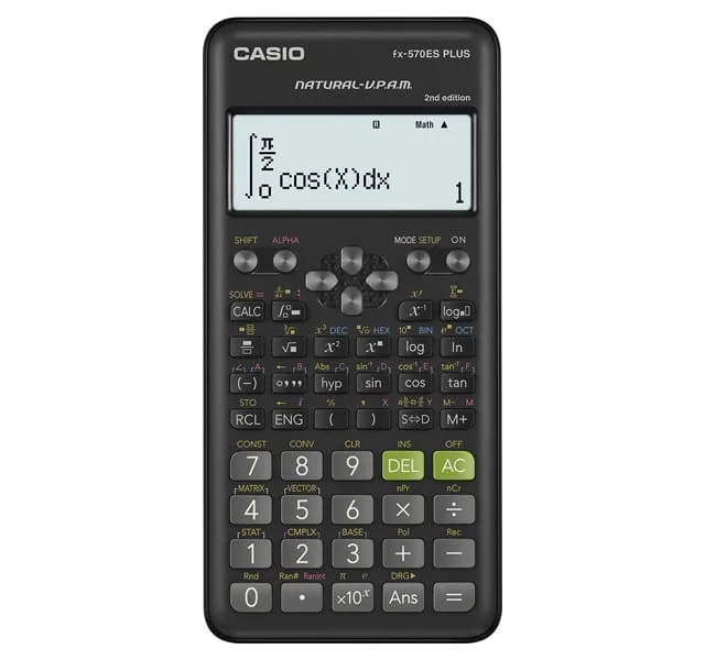 CASIO CALCULATOR SCIENTIFIC FX-570ESPLUS-2-B 417 FUNCTIONS 77X162MM BLACK