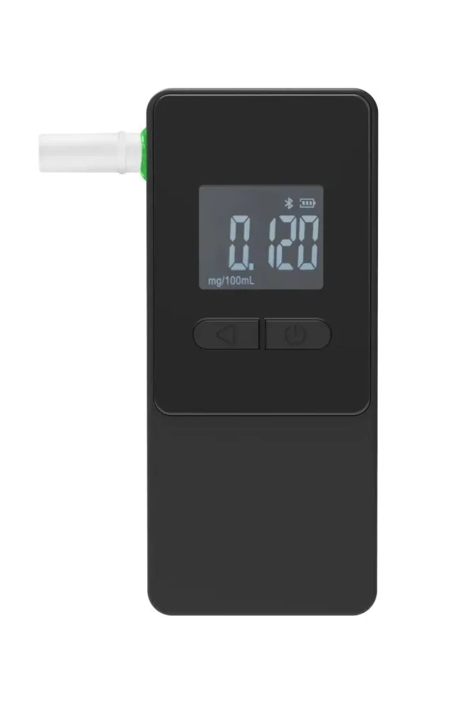AlcoAlert Smart Electrochemical Breathalyzer Black