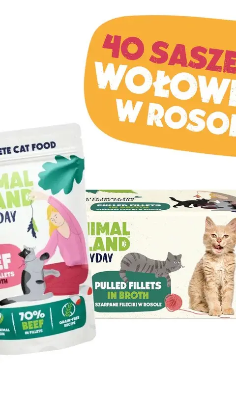 ANIMAL ISLAND Beef In Broth - Wet Cat Food - 40x85g