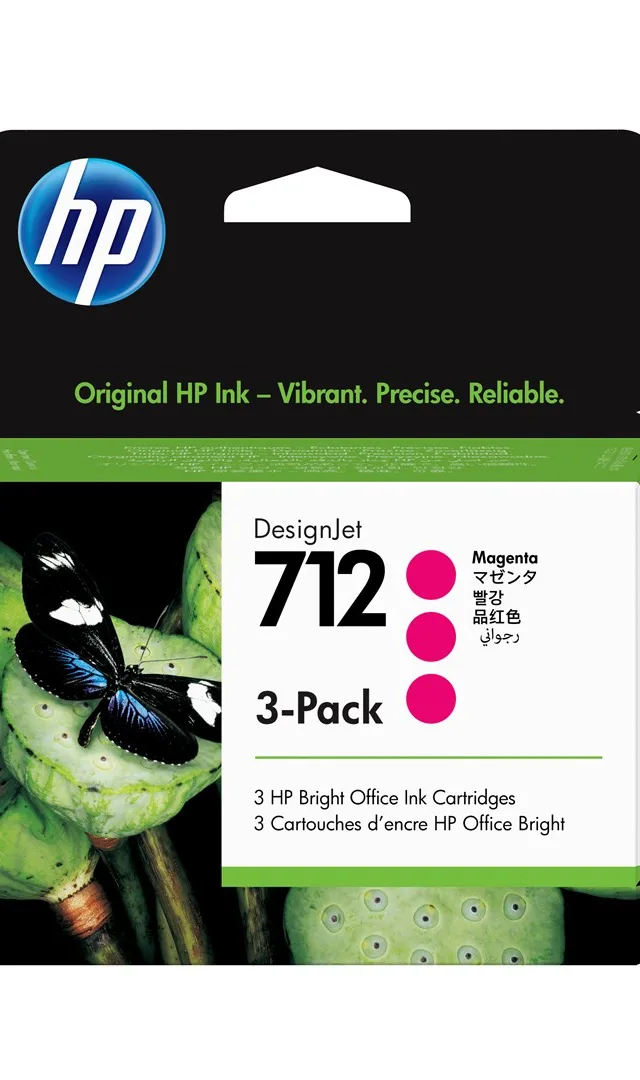 HP 712 3-Pack 29-Ml Magenta DesignJet Ink Cartridge