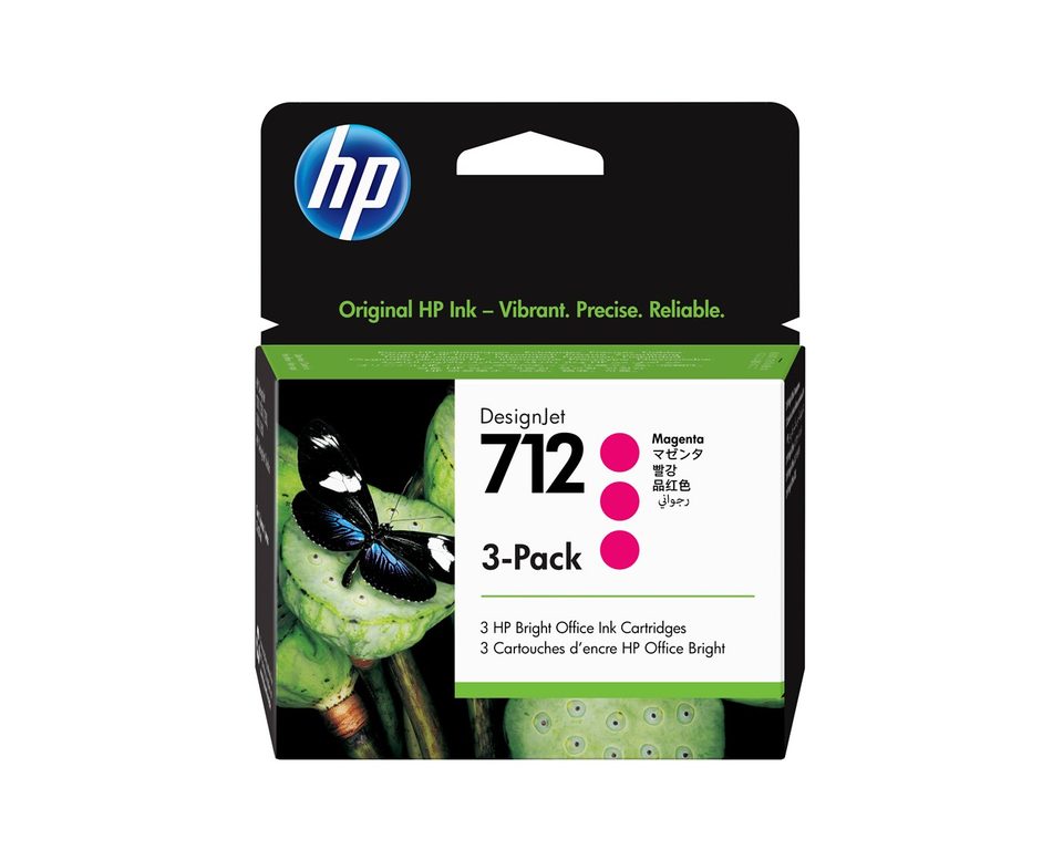 HP 712 3-Pack 29-Ml Magenta DesignJet Ink Cartridge