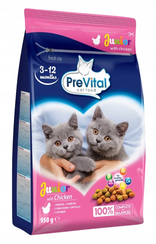 PREVITAL Junior Chicken - Dry Cat Food - 950g