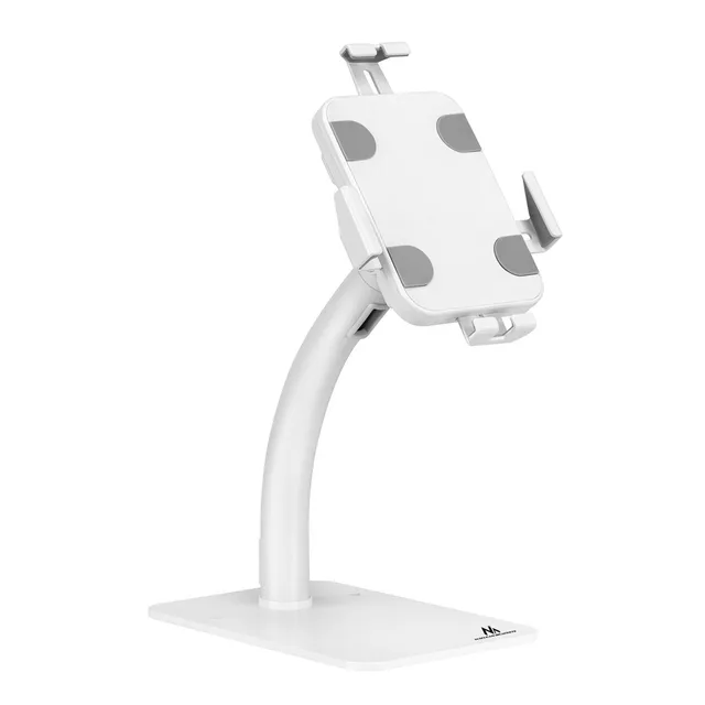 Maclean MC-468W Universal Tablet Stand Holder Lockable 7.9 - 11 Table Or Wall Mounting Public Display Kiosk Sturdy Anti-Theft