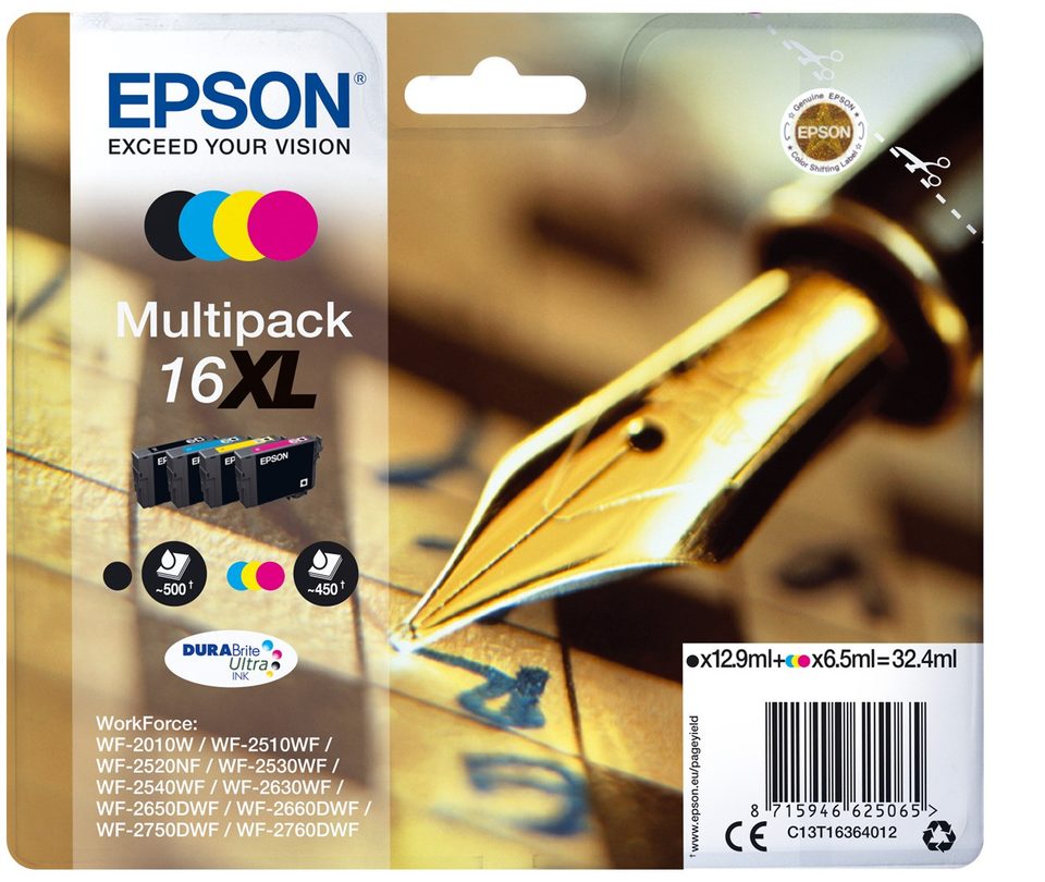 Epson Pen And Crossword Multipack 4-Colours 16XL DURABrite Ultra Ink