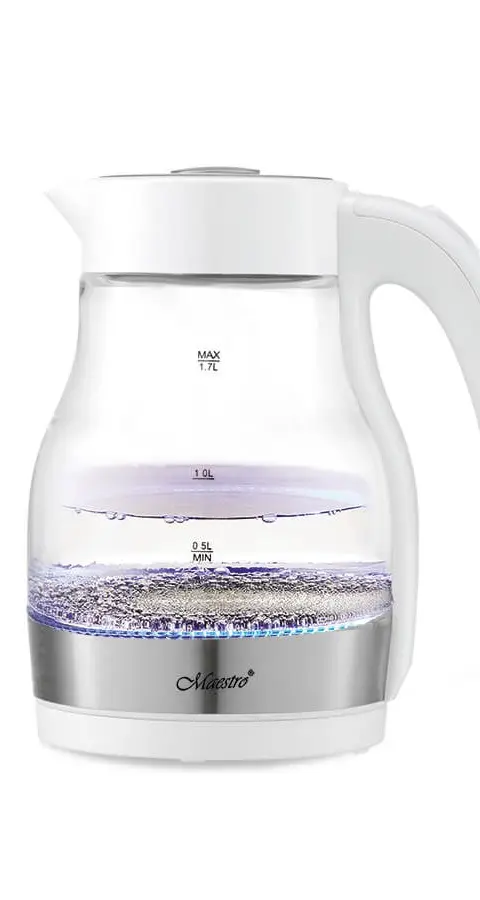 Maestro MR061 Electric Kettle 1.7 L 2200 W Transparent White