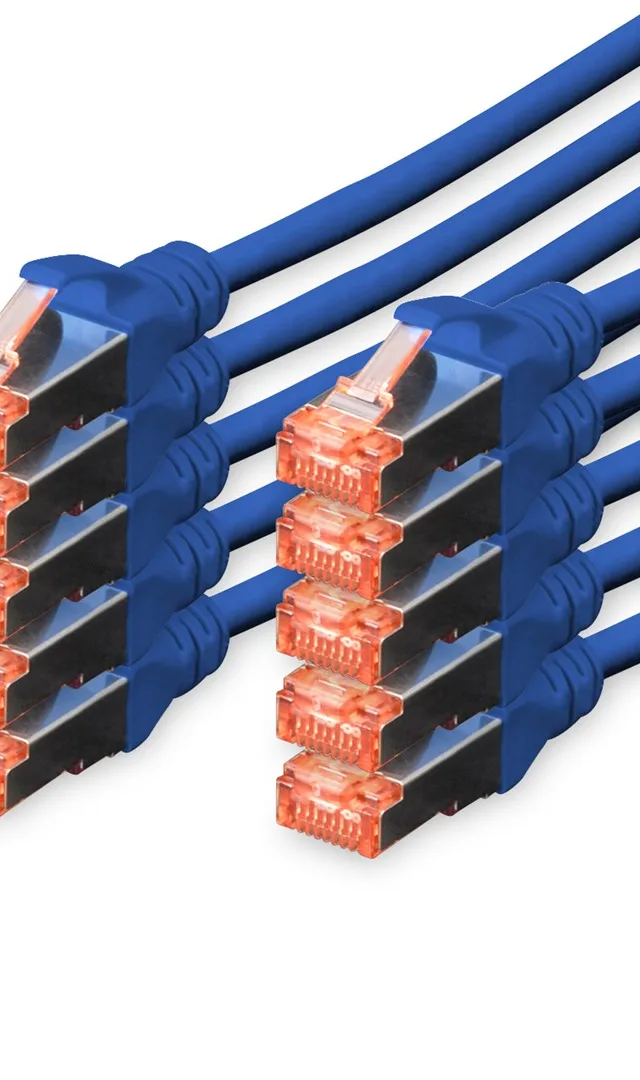 CAT 6 S/FTP patch cable, 10 pieces