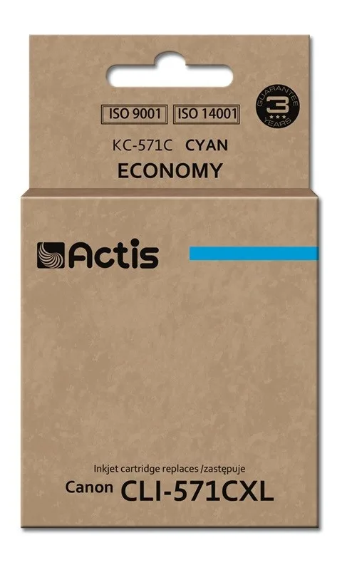 Actis KC-571C Ink (Replacement For Canon CLI-571C; Standard; 12 Ml; Cyan)