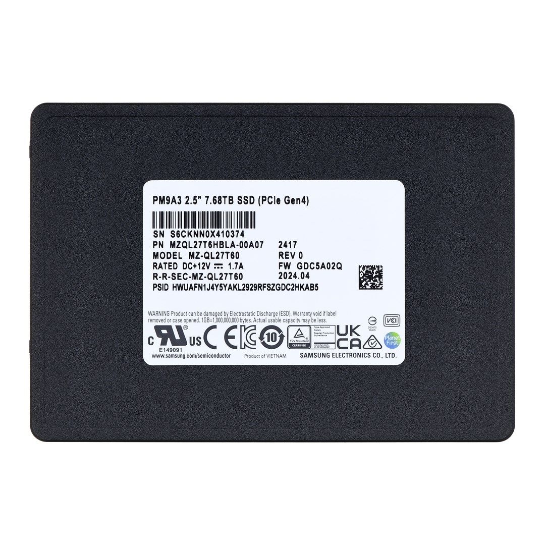 Samsung PM9A3 7.68 TB U.2 PCI Express 4.0 NVMe MLC