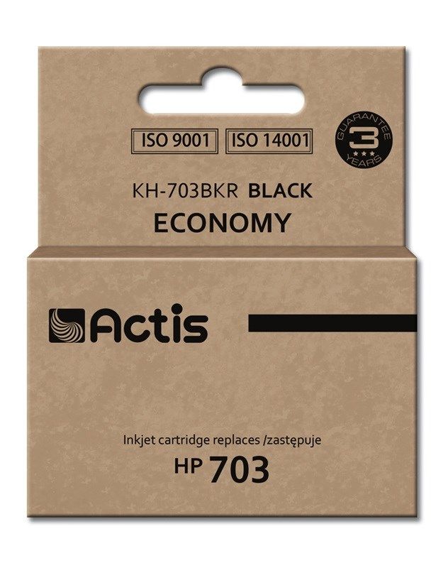 Actis KH-703BKR Ink (Replacement HP 703 CD887AE; Standard; 15 Ml; Black)