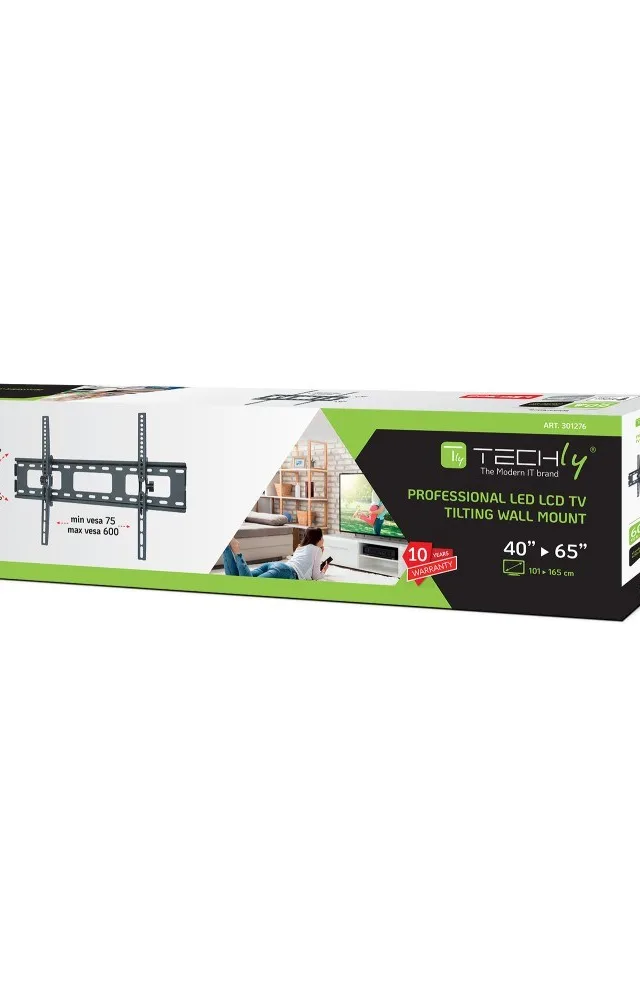 Techly 40-65 Wall Bracket For LED LCD TV Tilt ICA-PLB 131L
