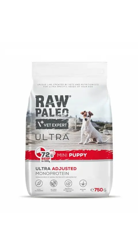 VETEXPERT Raw Paleo Ultra Mini Puppy Beef - Dry Food For Puppies Of Small Breeds - 750 G