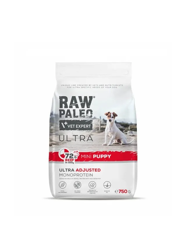 VETEXPERT Raw Paleo Ultra Mini Puppy Beef - Dry Food For Puppies Of Small Breeds - 750 G
