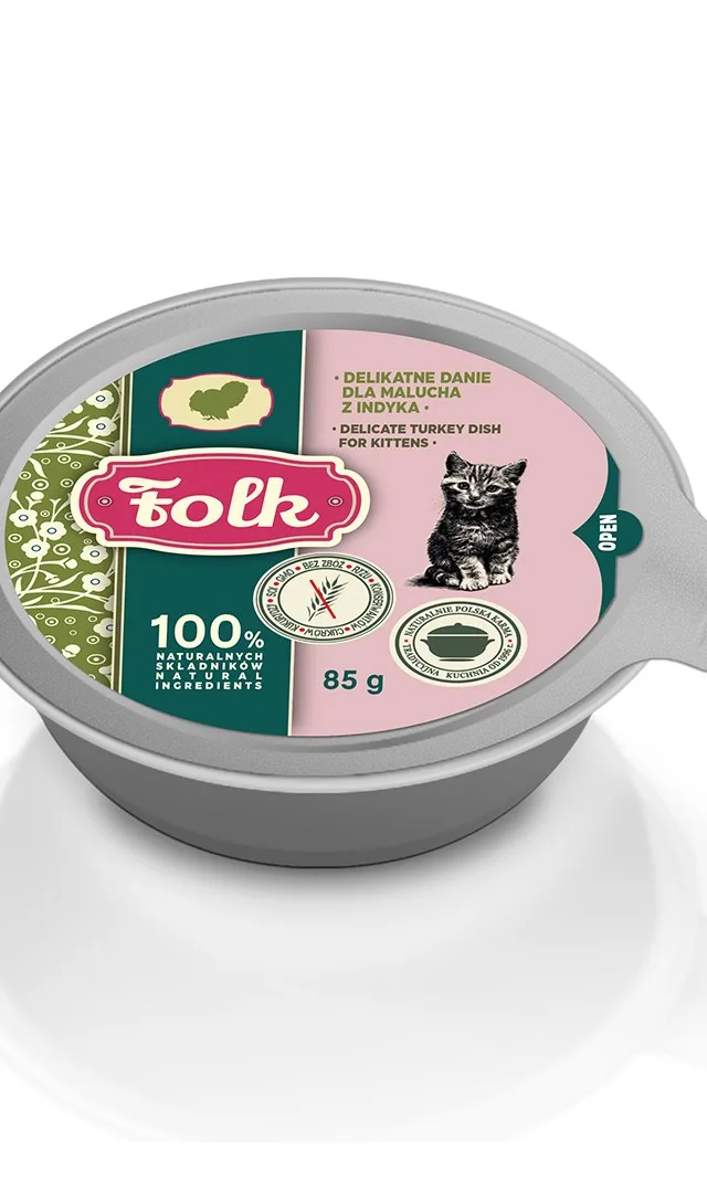 FOLK Kitten Delicate Turkey Dish - Wet Cat Food - 85g
