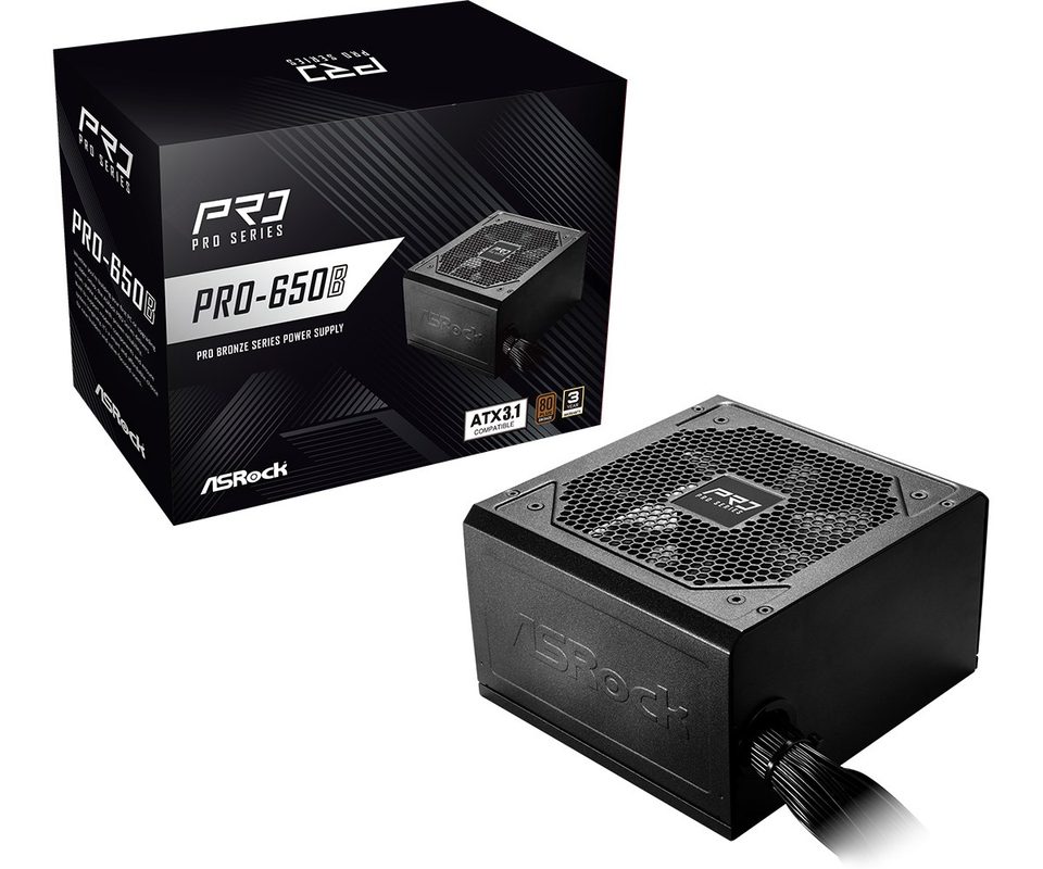 Asrock PRO-650B power supply unit 650 W 24-pin ATX ATX Black