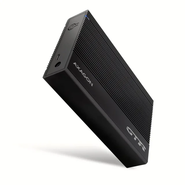 AXAGON EE35-GTR USB-C 3.2 Gen 1 - SATA 6G, 3.5" External Hard Drive Enclosure, Fluted - Black