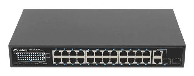Lanberg RSFE-24P-2C-250 network switch Unmanaged Gigabit Ethernet (10/100/1000) Power over Ethernet (PoE) 1U Black