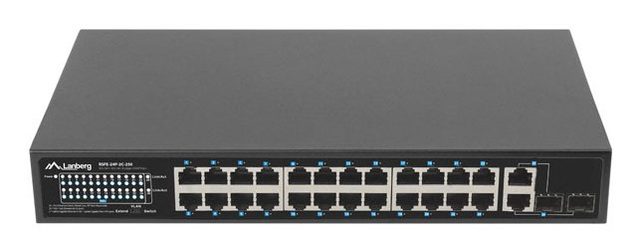 Lanberg RSFE-24P-2C-250 network switch Unmanaged Gigabit Ethernet (10/100/1000) Power over Ethernet (PoE) 1U Black