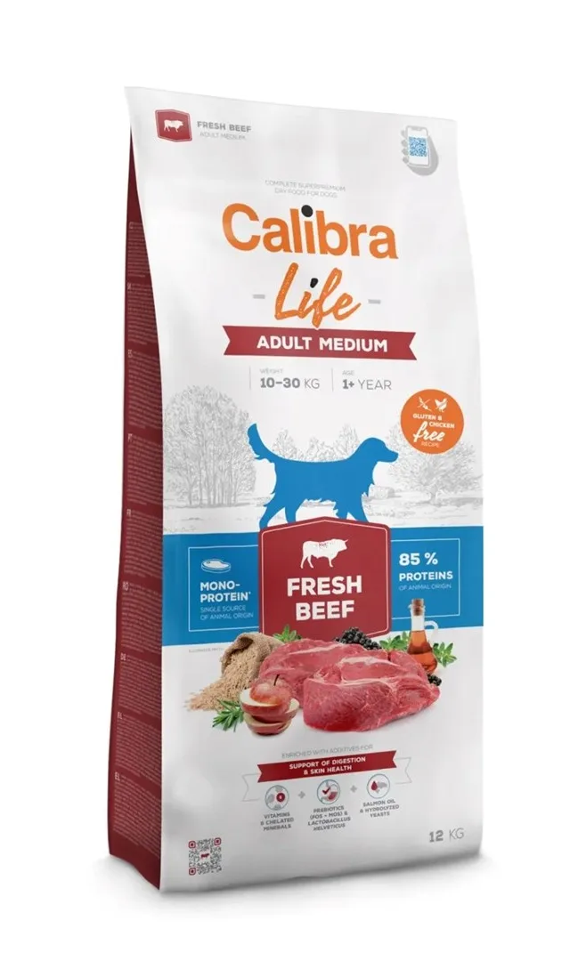 CALIBRA Dog Life Adult Medium Fresh Beef - Dry Dog Food - 12kg