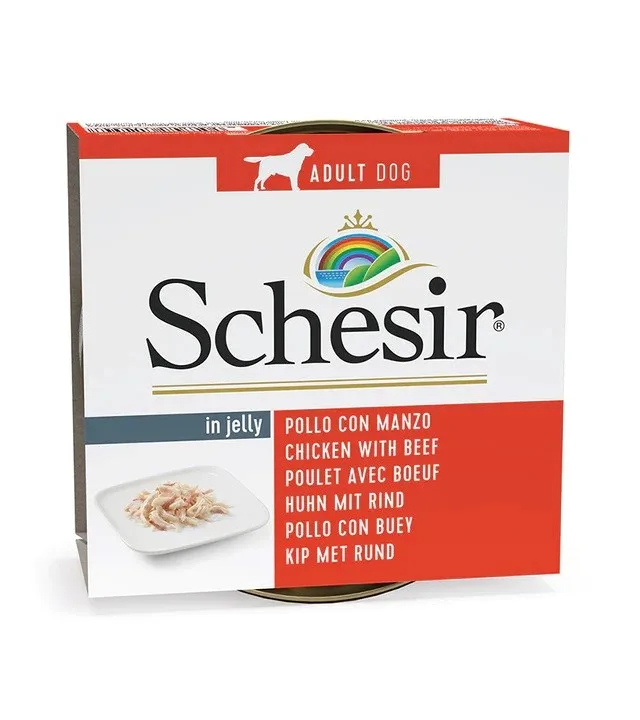 SCHESIR In Jelly Chicken With Beef - Wet Dog Food - 150 G