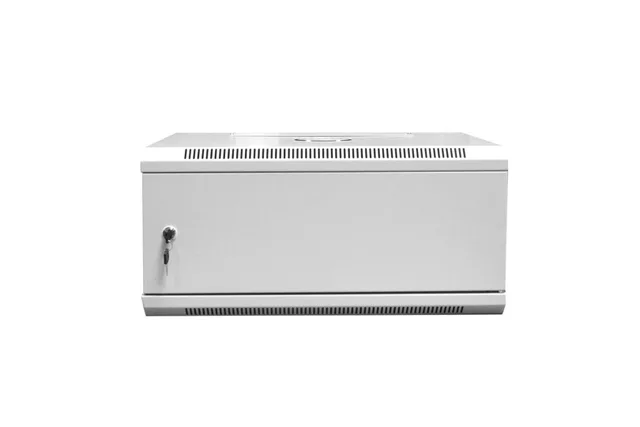 Wall-mounted network cabinet 19" 4U rack 600x450, solid door, gray, undivided, folded, 60kg