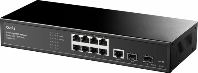 Cudy GS2008S2 network switch Managed L2 Gigabit Ethernet (10/100/1000) 1U Black