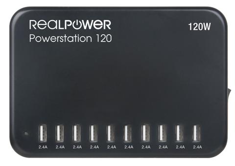 RealPower Power Station 120 Smartphone, Tablet Black AC Indoor