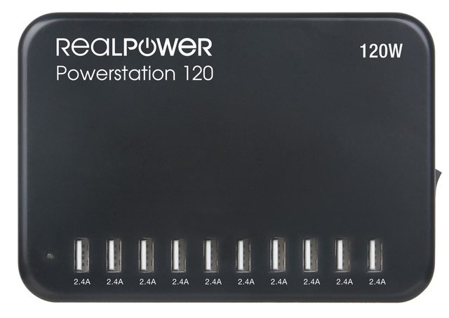 RealPower Power Station 120 Smartphone, Tablet Black AC Indoor
