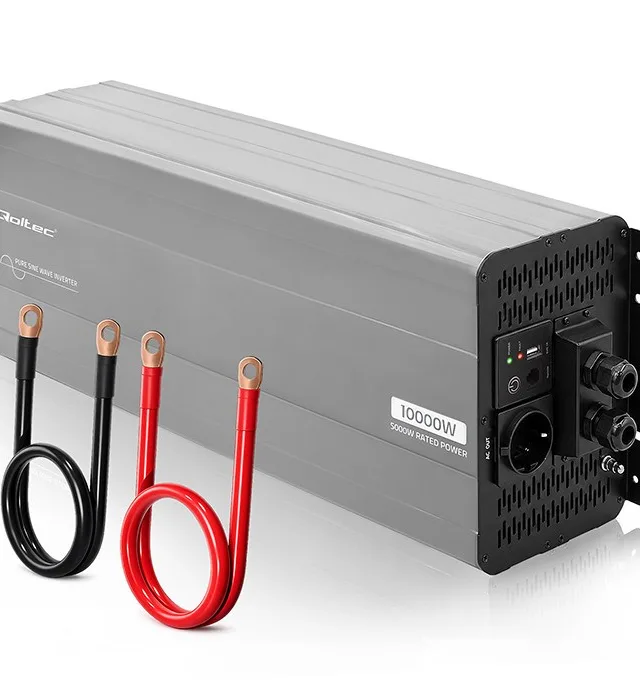 Qoltec Przetwornica napięcia Pure Sine Wave | 24V na 230V | 5000/10000W | USB | Kompatybilna z LiFePO4 GEL AGM