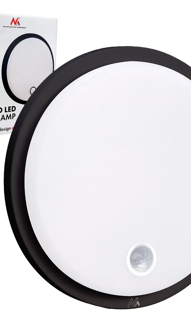 Maclean LED Lamp With Motion Sensor PIR Sensor Black 10W IP65 1000lm Neutral Color MCE525 B