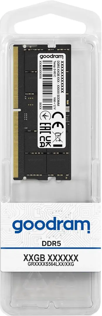 Goodram GR4800S564L40/32G memory module 32 GB 1 x 32 GB DDR5 262-pin SO-DIMM