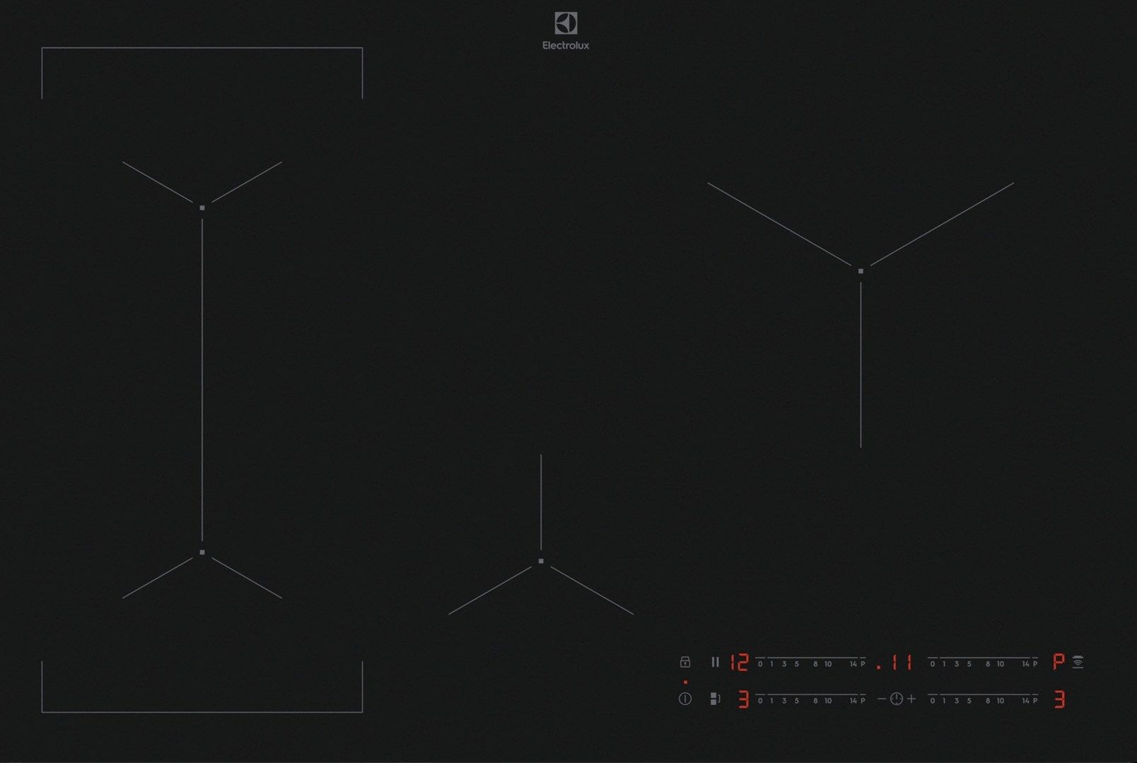 Electrolux EIV83443CT Black Built-in 80 cm Zone induction hob 4 zone(s)