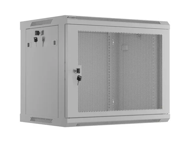 19" 9U 600X 450 grey wall mount rack cabinet perfo