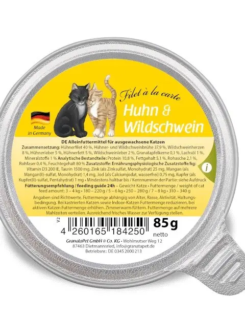 GRANATAPET Filet á La Carte Chicken With Wild Boar - Wet Cat Food - 85g