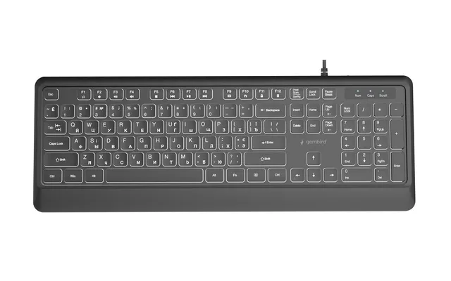 Gembird KB-UML-04-CYRL Slim Wired Backlight Keyboard Black Cyrillic Layout