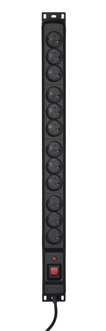 Activejet COMBO 12 Socket Power Strip 1 5m Black