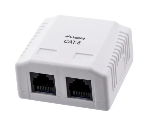 Lanberg RJ45 Cat6 Surface Mount Outlet Box - White
