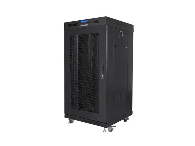FLOOR-STANDING RACK CABINET 19 22U 600X600 BLACK PERFORATED LCD DOOR LANBERG (FLAT PACK) V2