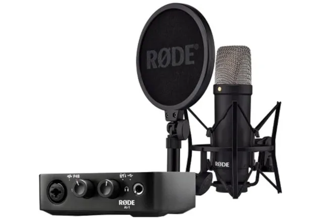 RODE NT1 Signature Black AI-1 Studio Kit MK2 - Complete Studio Set
