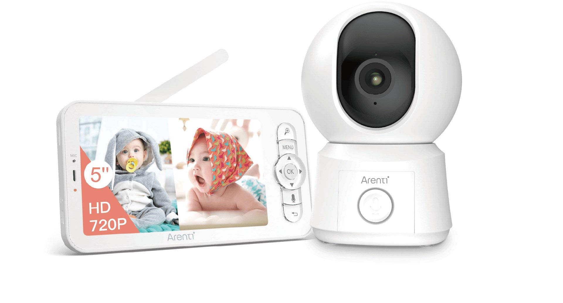 Arenti 2MP/1080P Wi-Fi Video Baby Monitor Kit With LCD