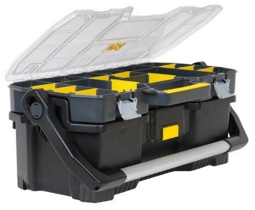 Stanley 1-97-514 Small Parts/Tool Box Black Transparent